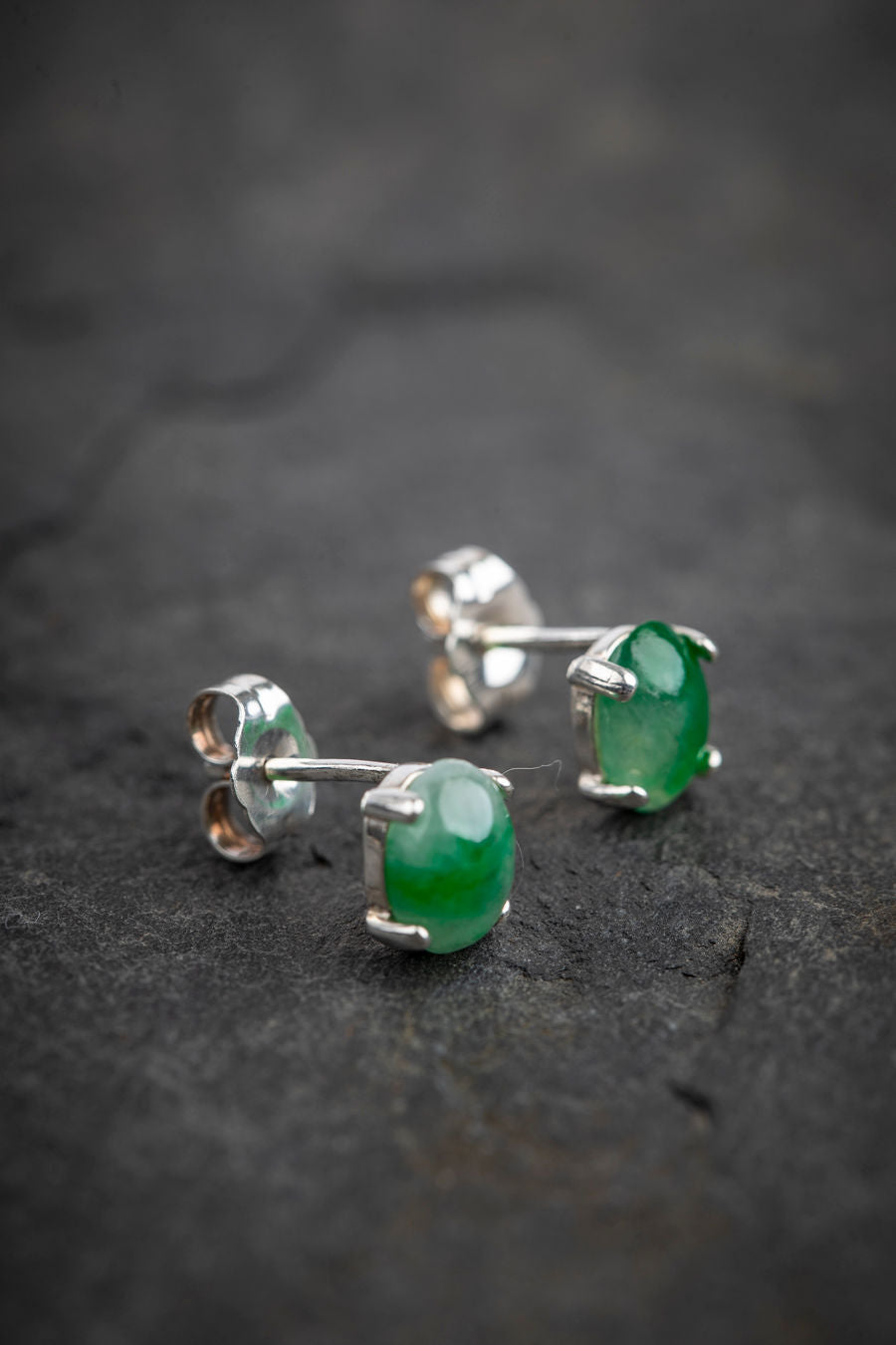 Sterling silver earrings with Jadite gemstone