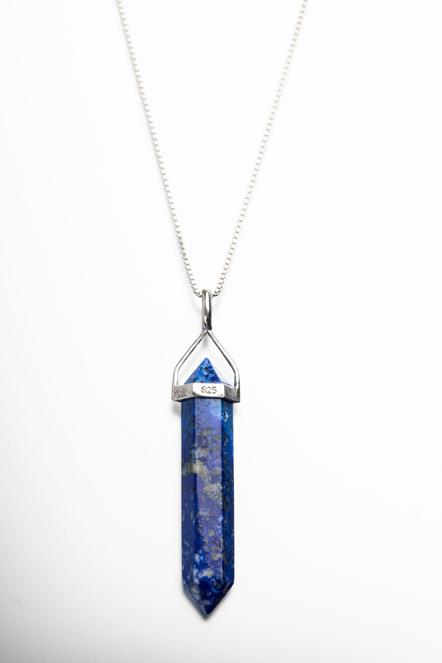 Sterling silver Necklace with Lapis Lazuli obelisk