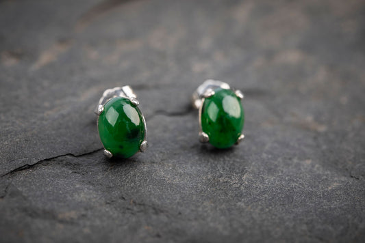 Sterling silver earrings with Jadite gemstone