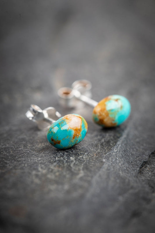 Sterling silver turquoise stud earrings