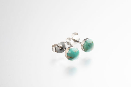 Sterling silver bezeled turquoise stud earrings